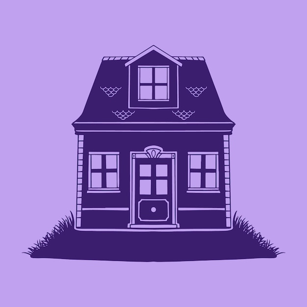 Free Vector hand drawn house silhouette