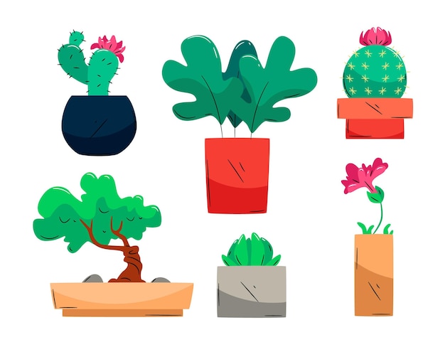 Free Vector hand drawn houseplant collection