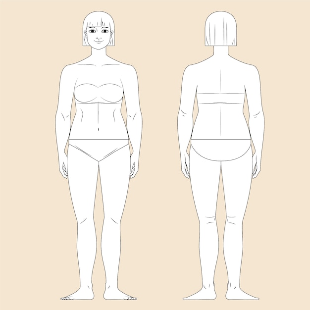 Free vector hand drawn human body outline illustration