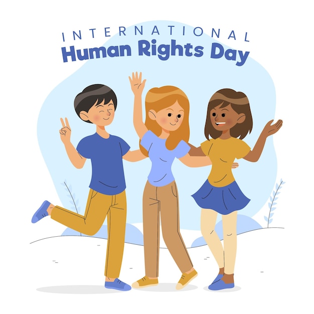 Free Vector hand drawn human rights day