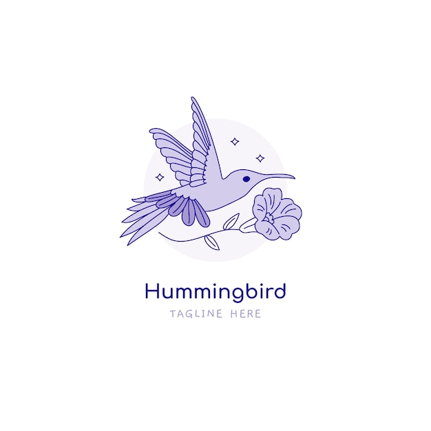 Free Vector hand drawn hummingbird logo design