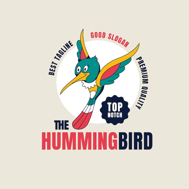 Free Vector hand drawn hummingbird logo tempalte