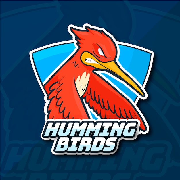 Hand drawn hummingbird logo