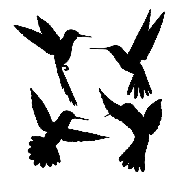 Free vector hand drawn hummingbird silhouette