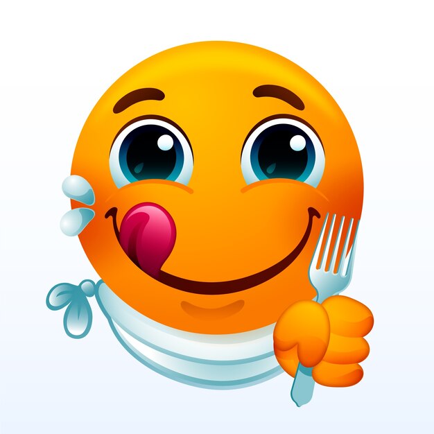 Hand drawn hungry emoji illustration