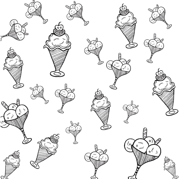  Hand Drawn Ice Cream Background