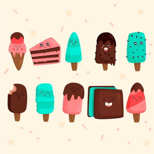 Free Vector hand drawn ice cream collection