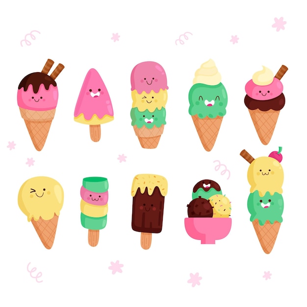 Free Vector hand drawn ice cream collection