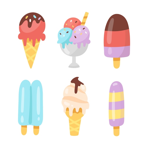 Hand drawn ice cream collection