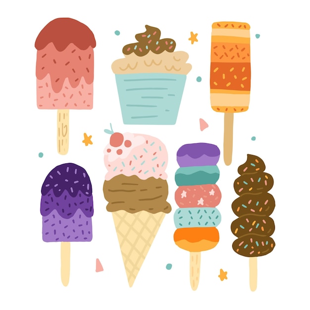 Free Vector hand drawn ice cream collection