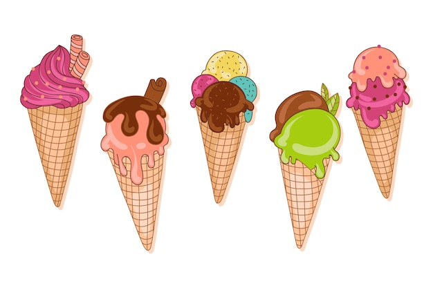 Free Vector hand drawn ice cream collection