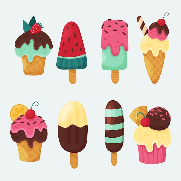 Free Vector hand drawn ice cream collection