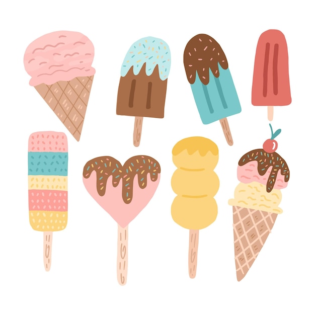 Hand drawn ice cream collection