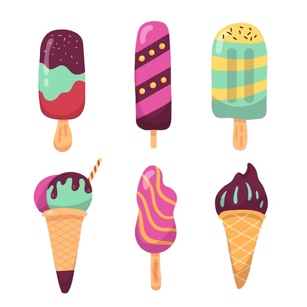 Hand drawn ice cream collection