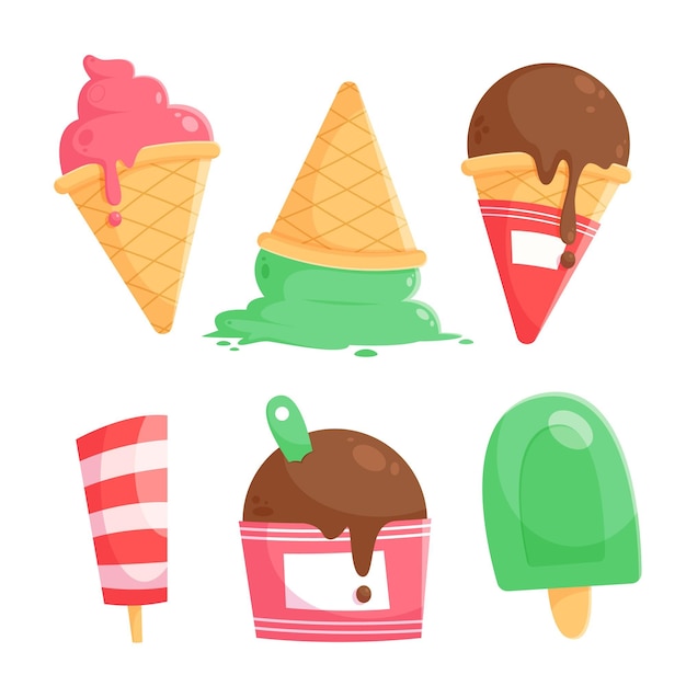 Hand drawn ice cream collection