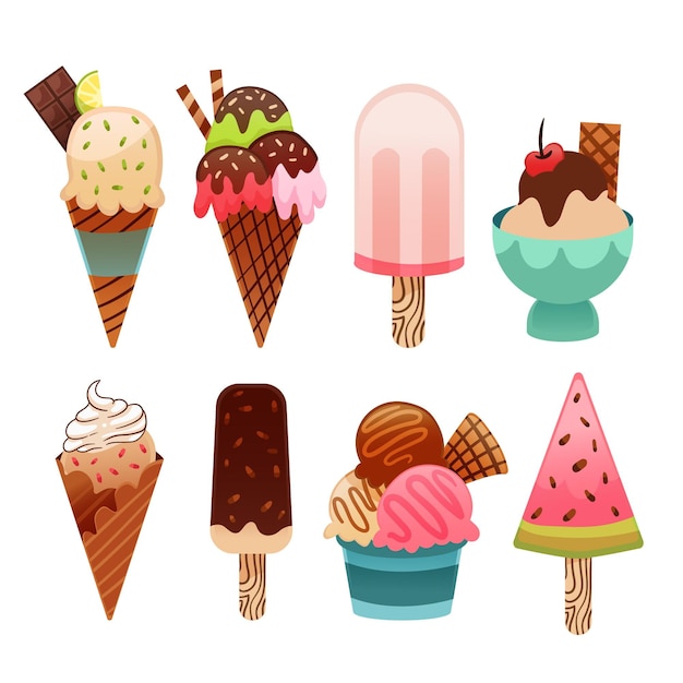 Free Vector hand drawn ice cream collection