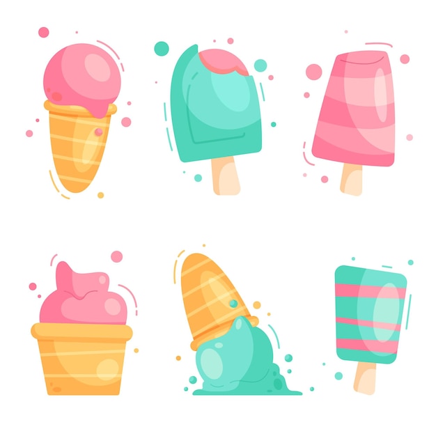 Free Vector hand drawn ice cream pack