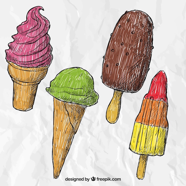 Free Vector hand drawn ice creams