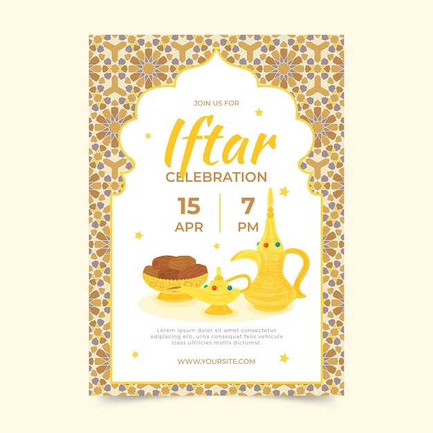 Hand drawn iftar invitation template