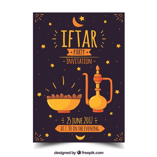 Hand drawn iftar invitation