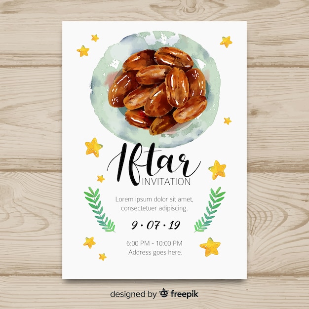 Free Vector hand drawn iftar invitation