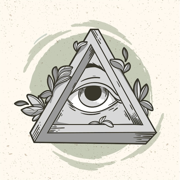 Free Vector hand drawn illuminati icon