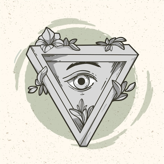 Free Vector hand drawn illuminati icon