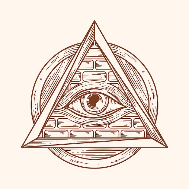 Free Vector hand drawn illuminati  symbol