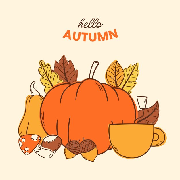 Hand drawn illustration for autumn celebration