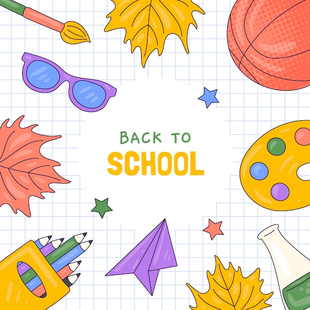 Hand drawn illustration for back to school season