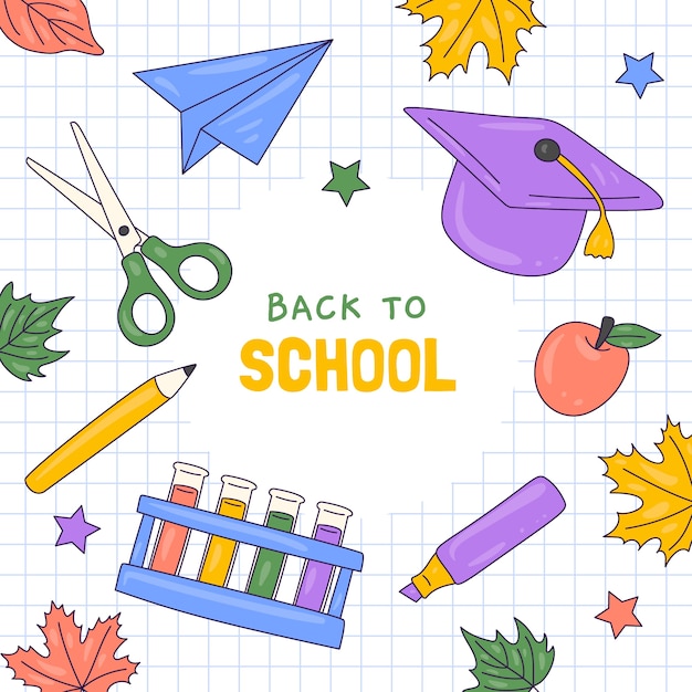 Hand drawn illustration for back to school season