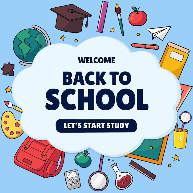 Hand drawn illustration for back to school season