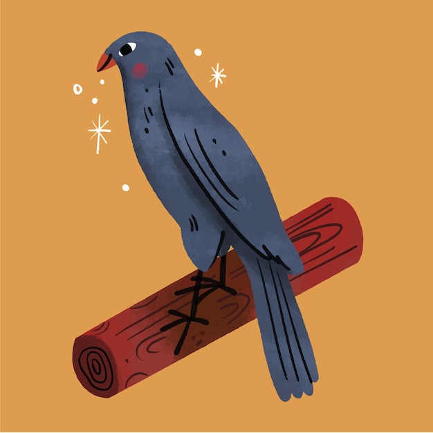 Free Vector hand drawn illustration of a bird