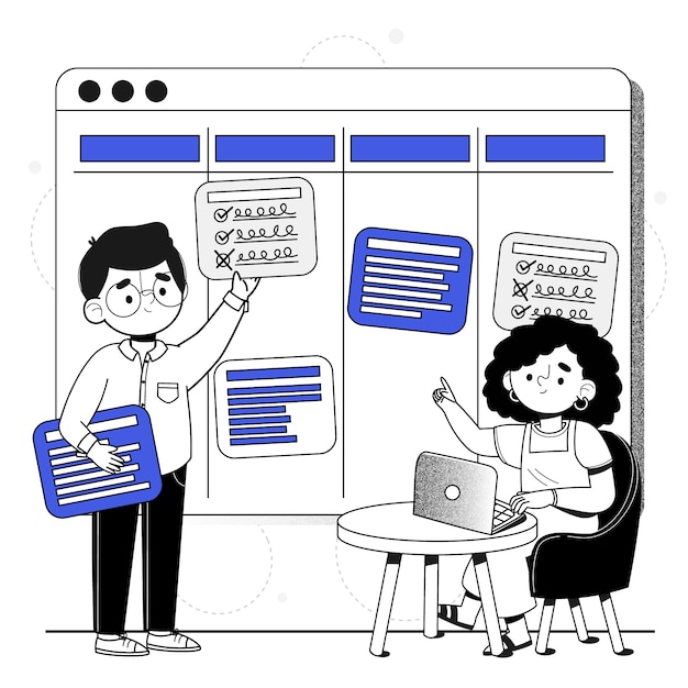 Hand drawn illustration business planning