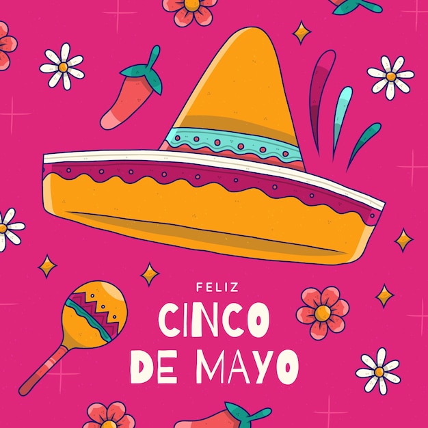 Hand drawn illustration for cinco de mayo celebration