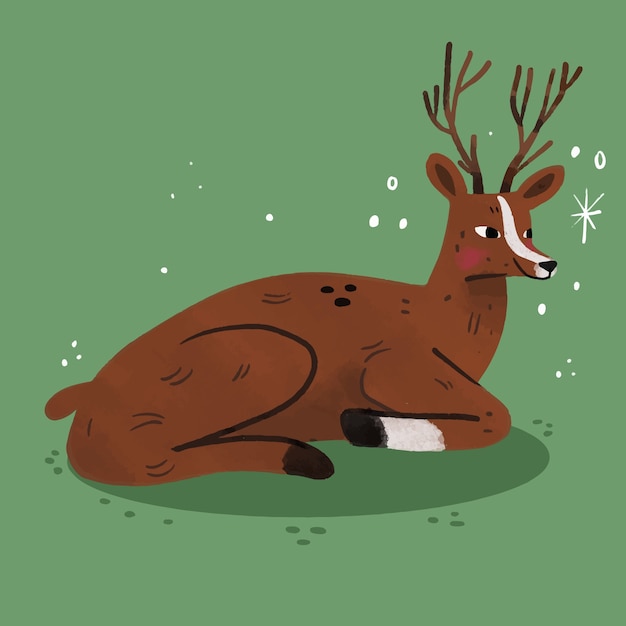 Free vector hand drawn illustration of a deer