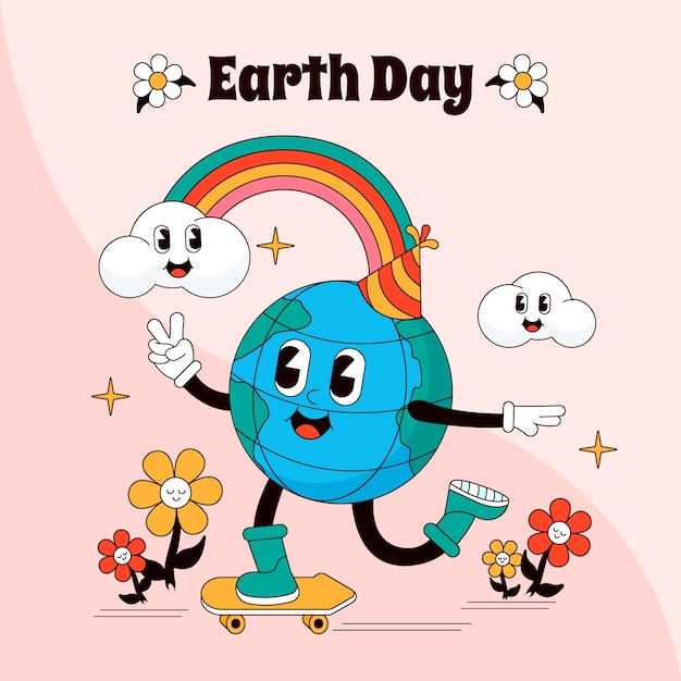 Free vector hand drawn illustration for earth day celebration