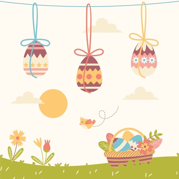 Free Vector hand drawn illustration for easter holiday