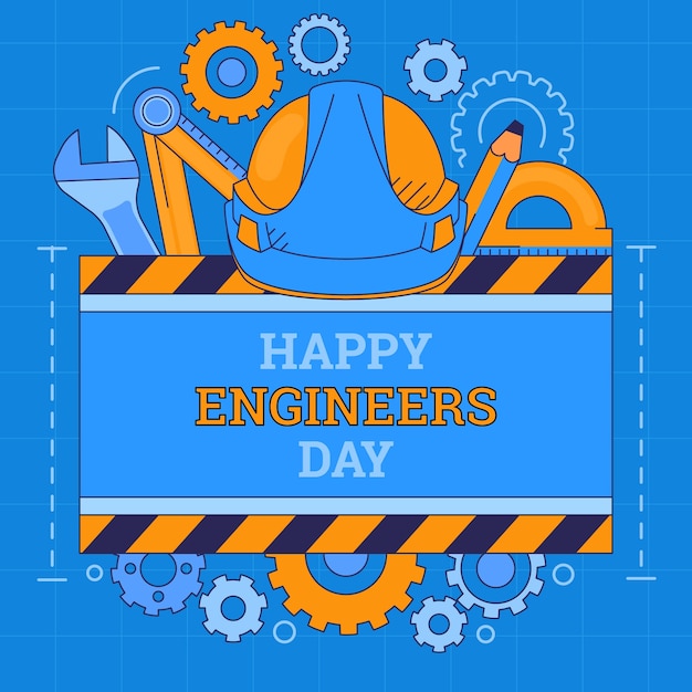 Free Vector hand drawn illustration for engineers day celebration