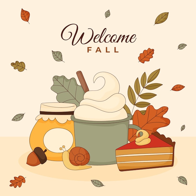 Free vector hand drawn illustration for fall season celebration