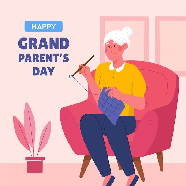 Hand drawn illustration for grandparents day celebration