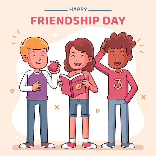 Free vector hand drawn illustration for international friendship day celebration