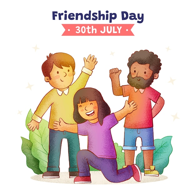 Hand drawn illustration for international friendship day celebration