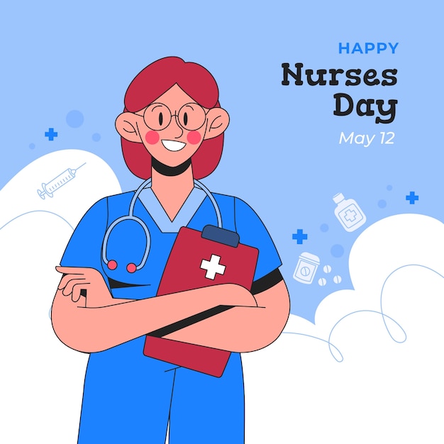 Free vector hand drawn illustration for international nurses day celebration