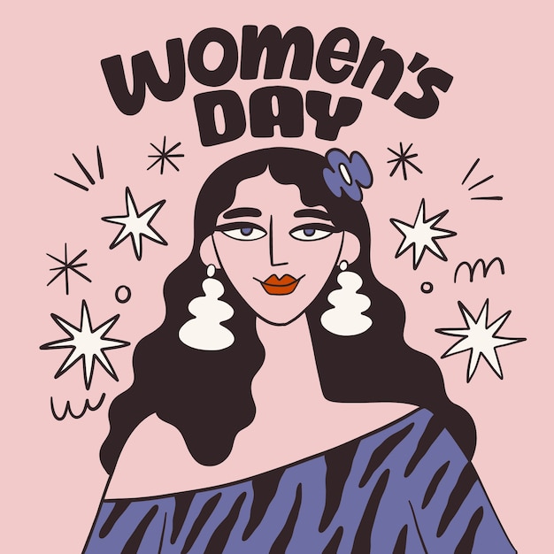 Hand drawn illustration for international women's day celebration