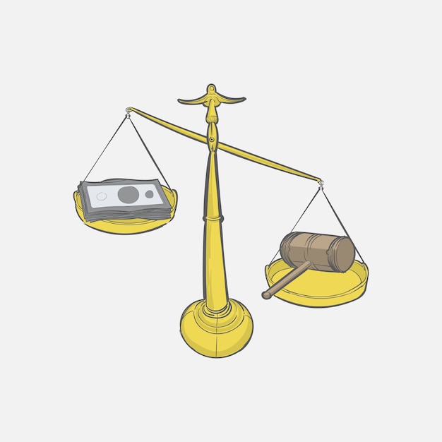 Free Vector hand drawn illustration of justice