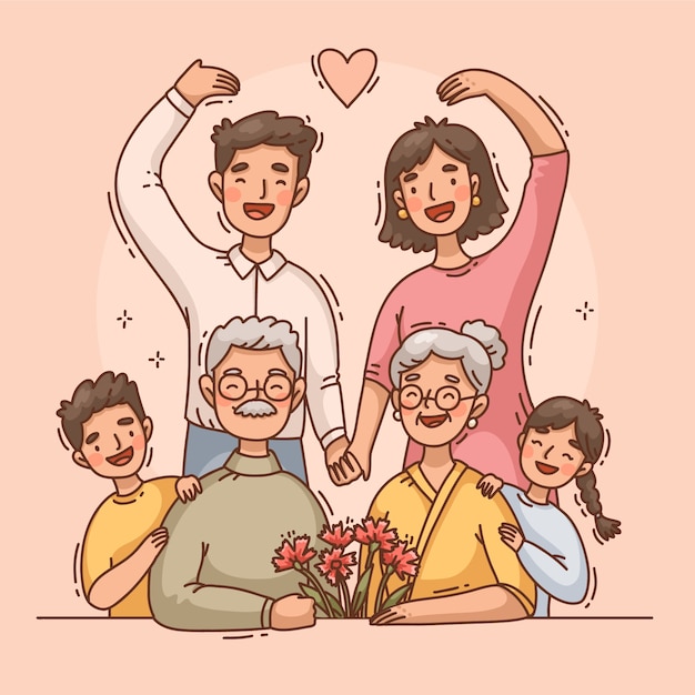 Hand drawn illustration for korean parents day celebration