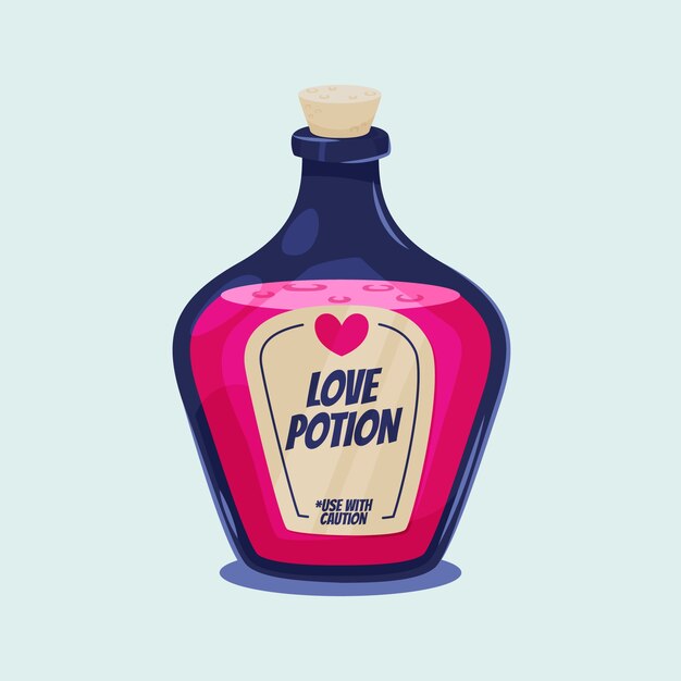 Hand drawn illustration love potion