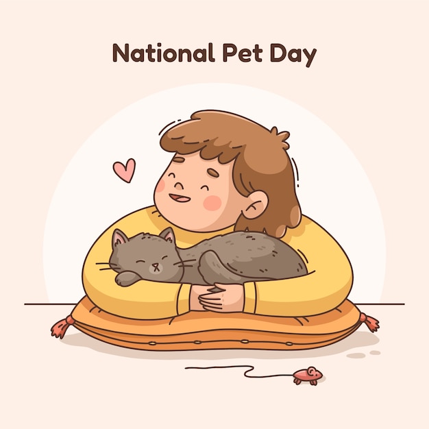 Free Vector hand drawn illustration for national pet day