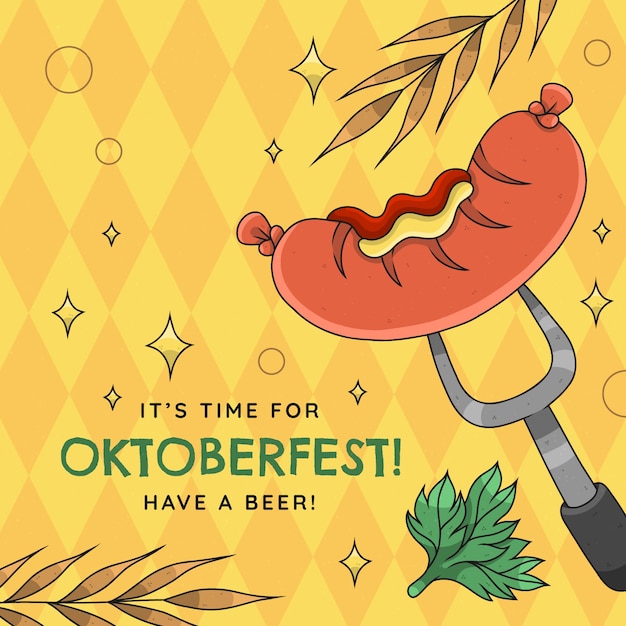 Free Vector hand drawn illustration for oktoberfest beer festival